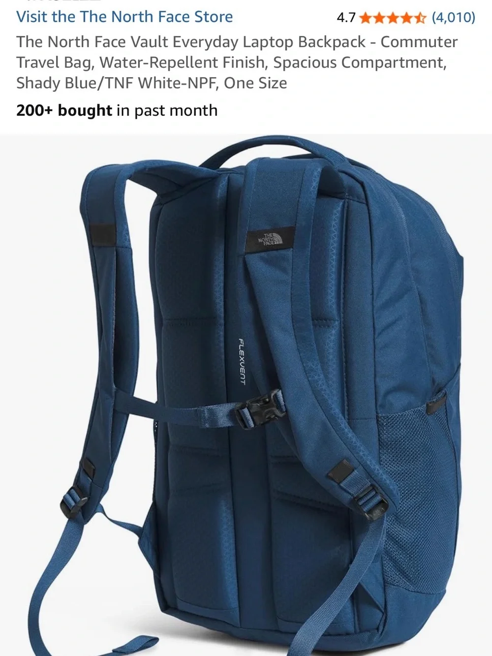 NWT! North Face Vault Everyday Laptop Backpack Commuter Travel Bag in Shady Blue